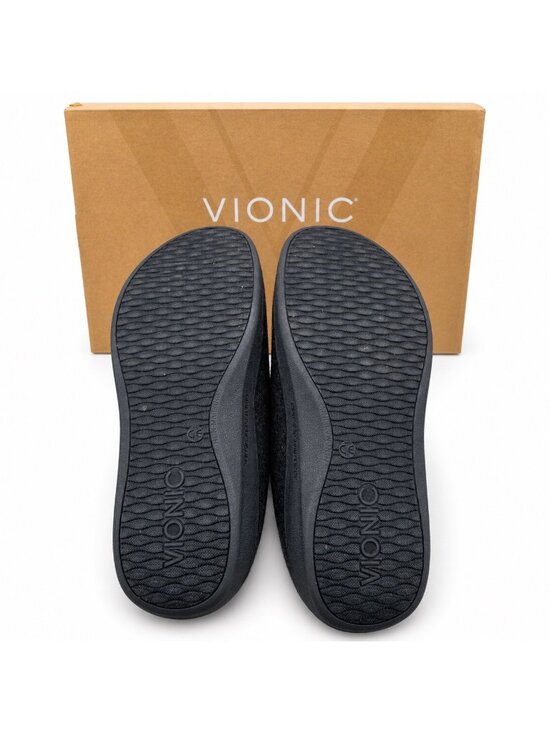 Vionic Unwind Clog Slipper Mens 10.5 Black Wool Arch Support Mule House Shoe main image 4